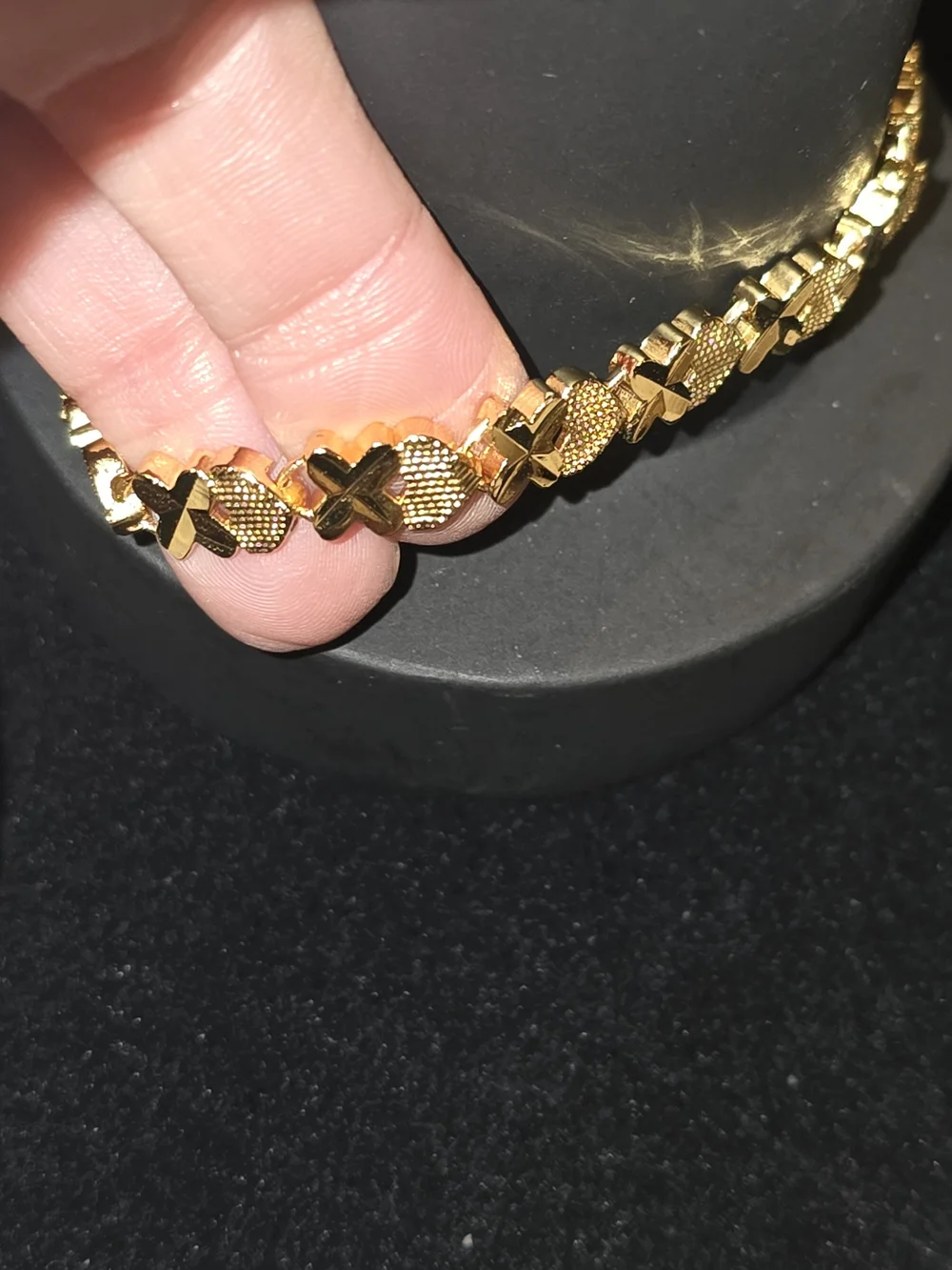 22kgp Dubai Jewelry Gold-Tone X Link Bracelet - Women Jewelry